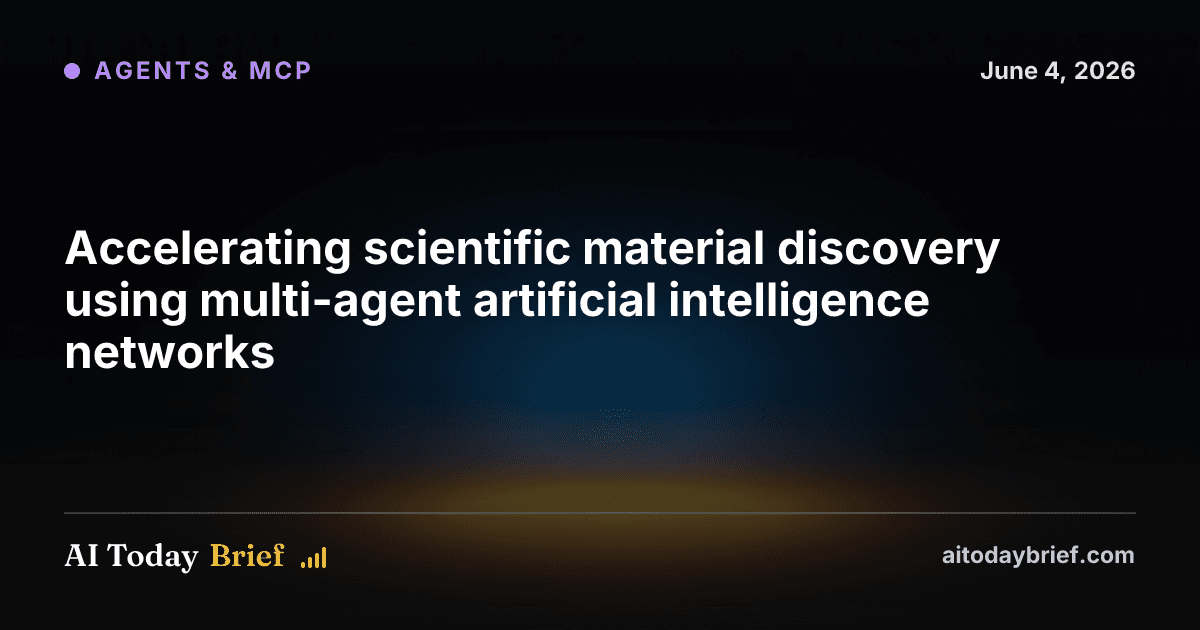 Accelerating scientific material discovery using multi-agent artificial intelligence networks