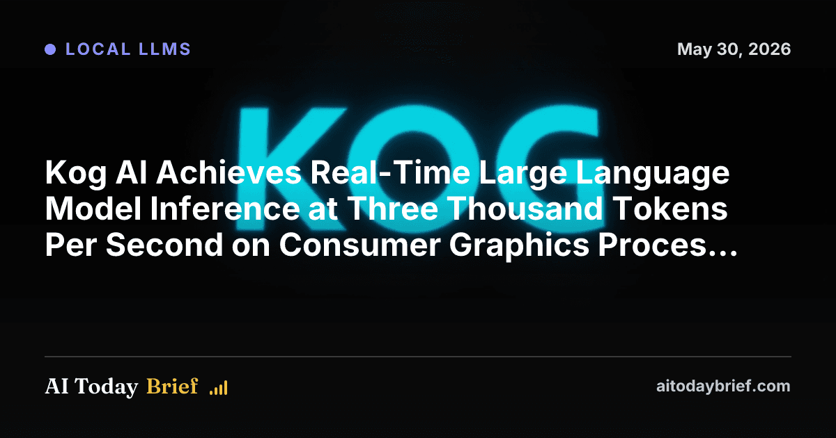 Kog AI Achieves Real-Time Large Language Model Inference at Three Thousand Tokens Per Second on Consumer Graphics Processing Units