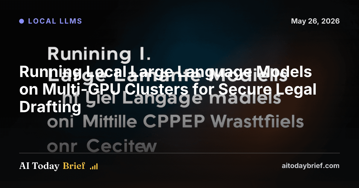 Running Local Large Language Models on Multi-GPU Clusters for Secure Legal Drafting