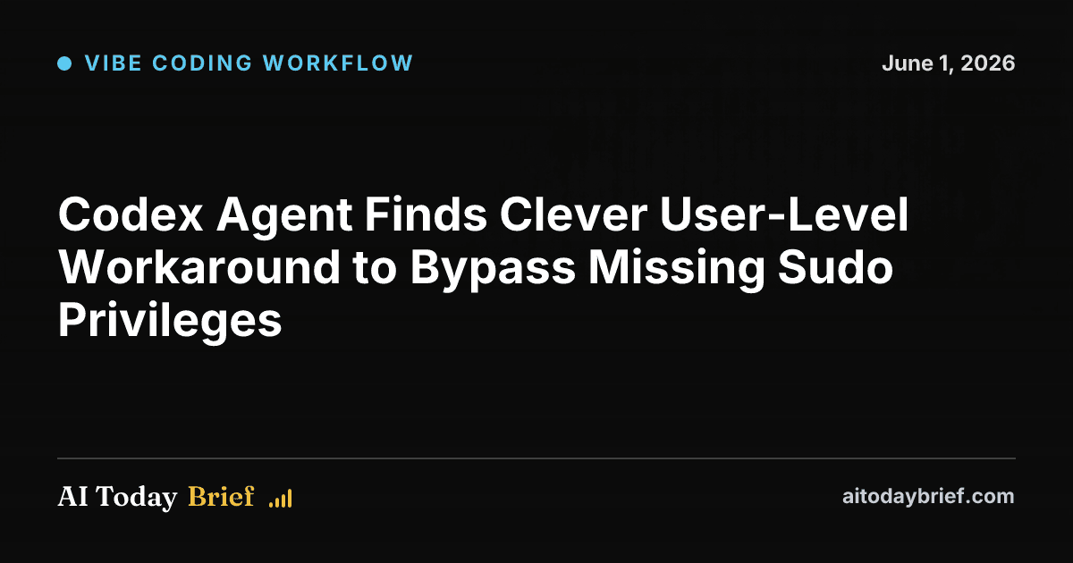 Codex Agent Finds Clever User-Level Workaround to Bypass Missing Sudo Privileges