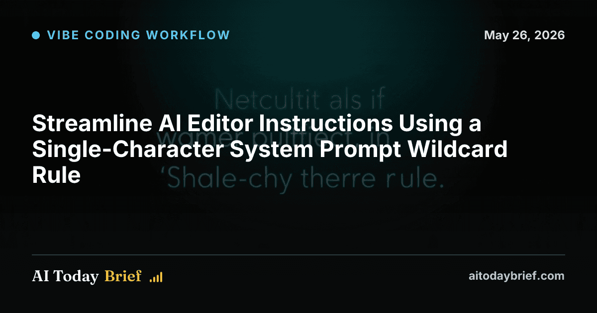 Streamline AI Editor Instructions Using a Single-Character System Prompt Wildcard Rule