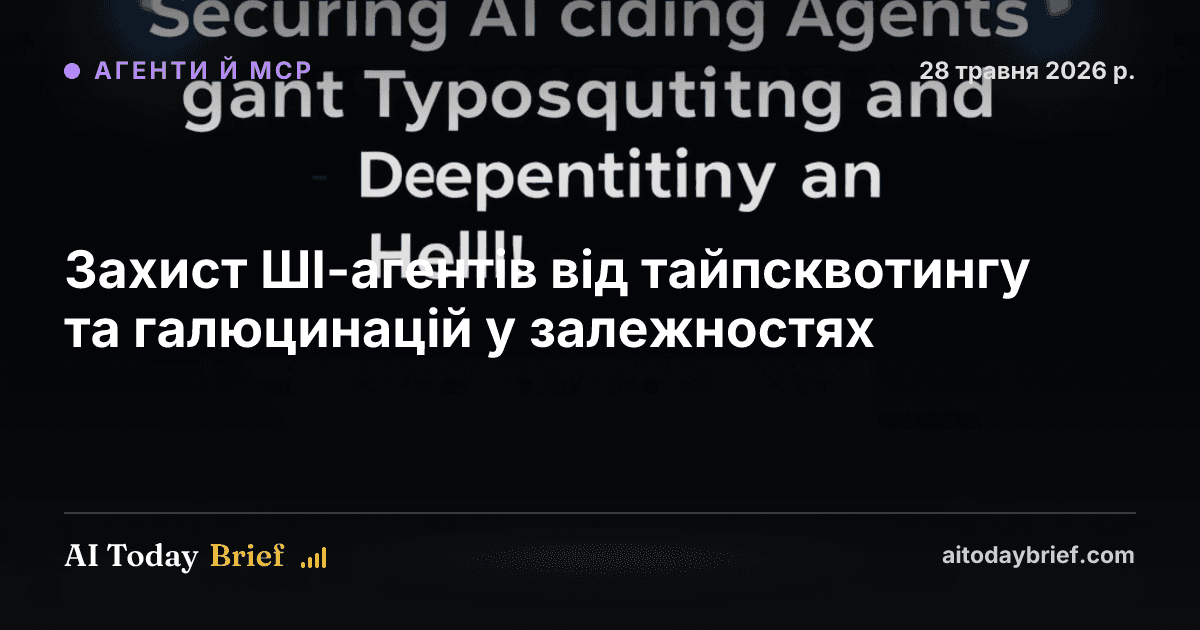 Захист ШІ-агентів від тайпсквотингу та галюцинацій у залежностях