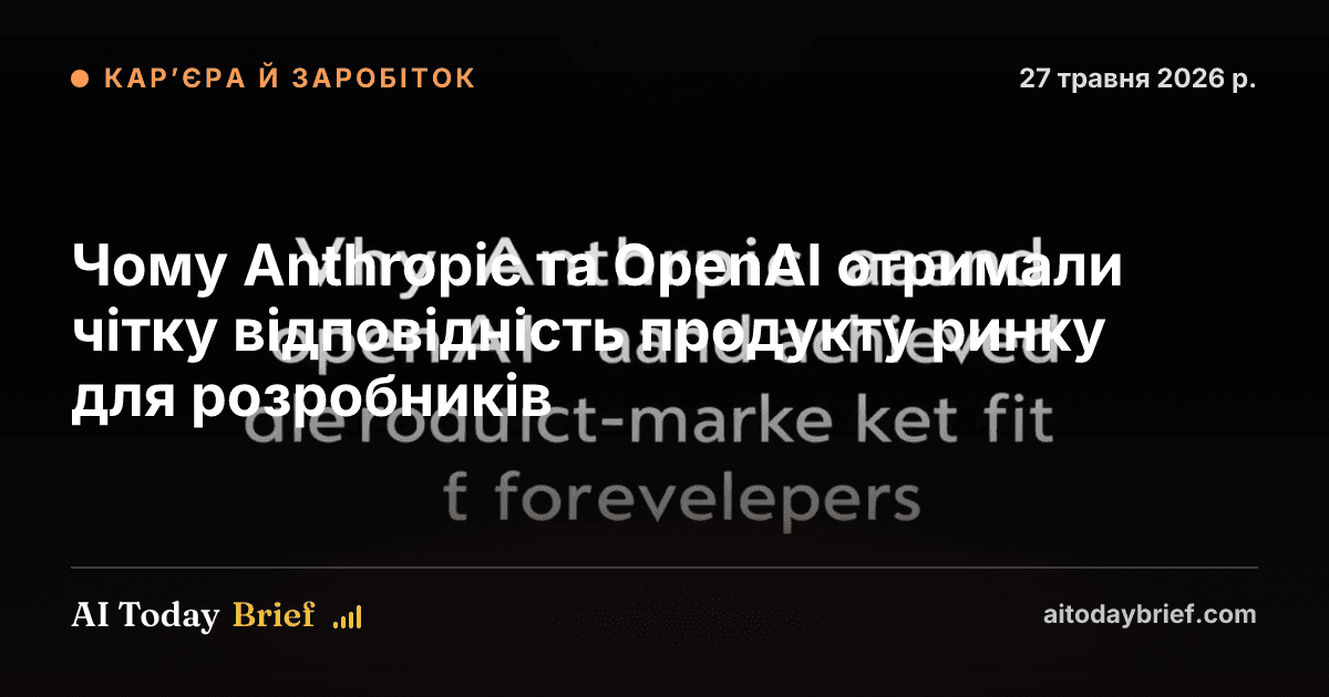 Чому Anthropic та OpenAI отримали чітку відповідність продукту ринку для розробників