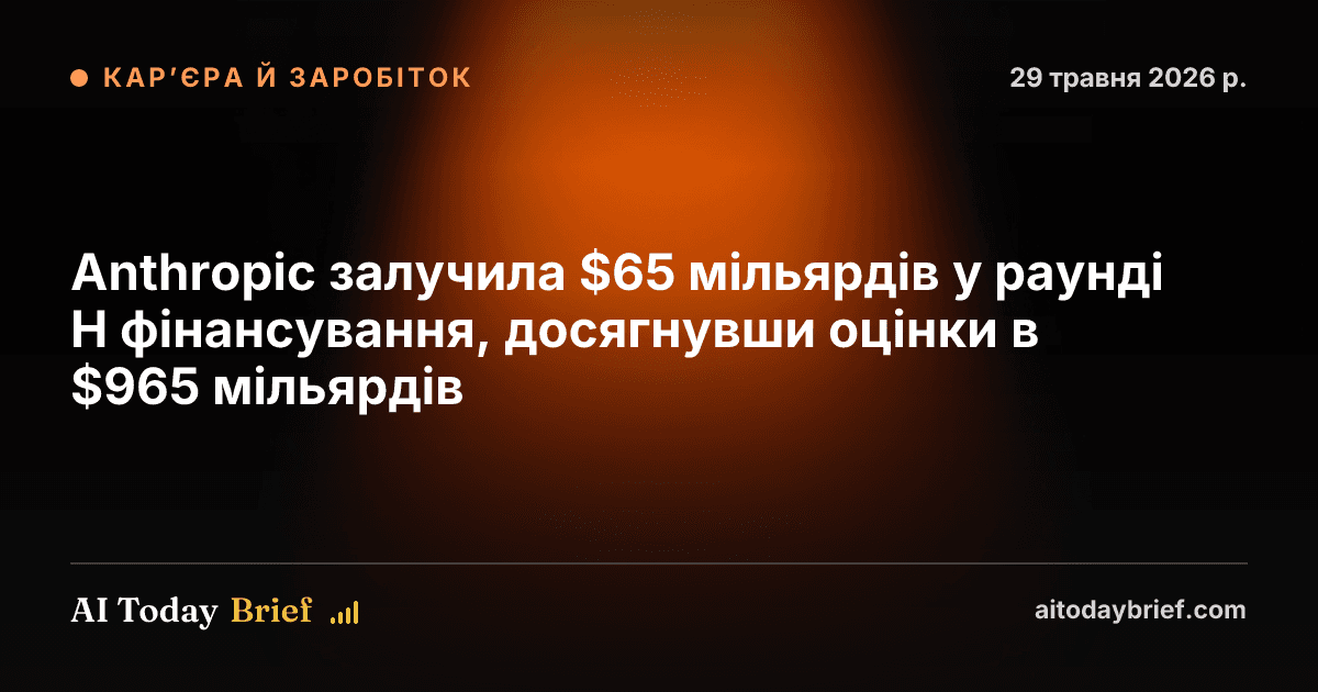 Anthropic залучила $65 мільярдів у раунді H фінансування, досягнувши оцінки в $965 мільярдів