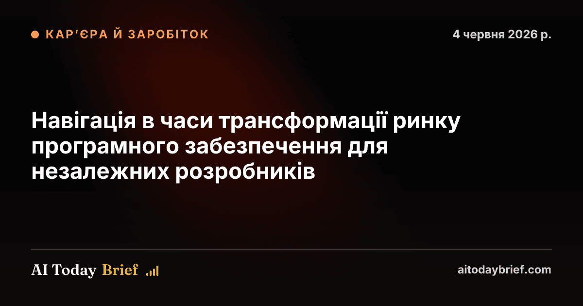 Навігація в часи трансформації ринку програмного забезпечення для незалежних розробників