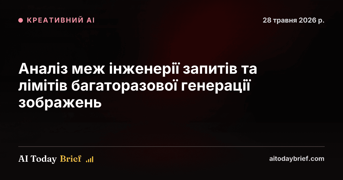 Аналіз меж інженерії запитів та лімітів багаторазової генерації зображень