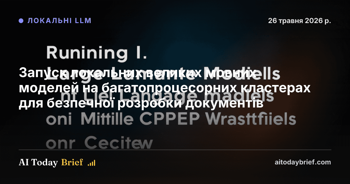 Запуск локальних великих мовних моделей на багатопроцесорних кластерах для безпечної розробки документів