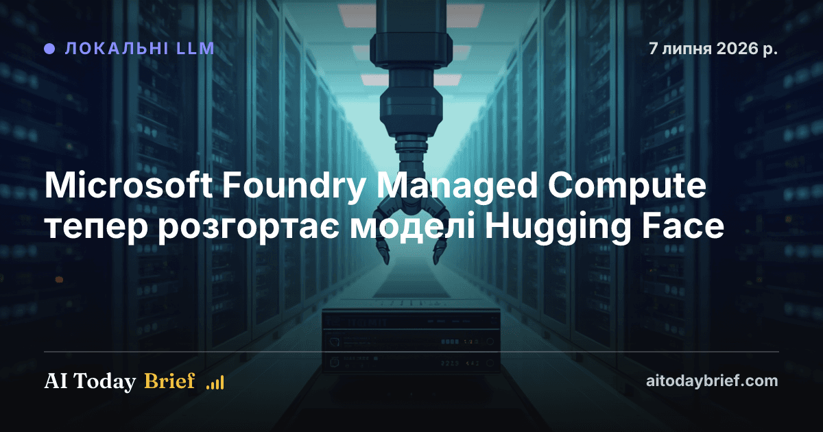 Microsoft Foundry Managed Compute тепер розгортає моделі Hugging Face