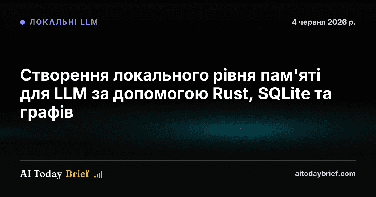 Створення локального рівня пам'яті для LLM за допомогою Rust, SQLite та графів