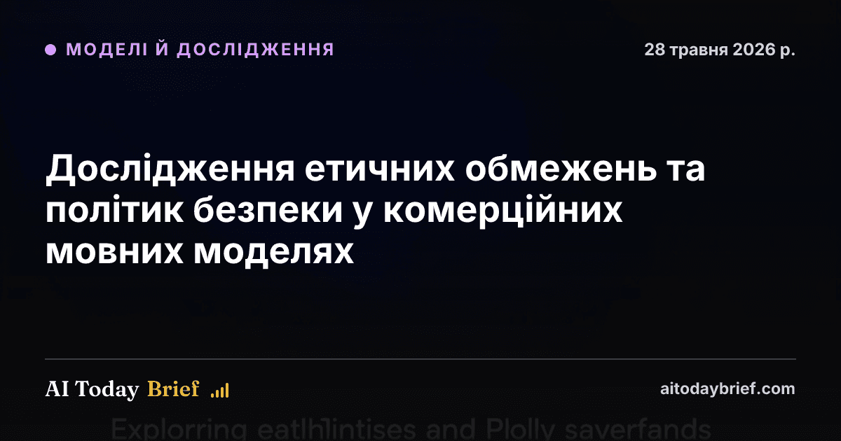 Дослідження етичних обмежень та політик безпеки у комерційних мовних моделях