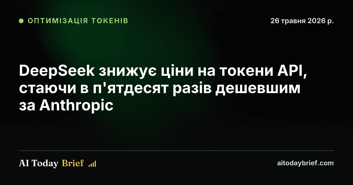 DeepSeek знижує ціни на токени API, стаючи в п'ятдесят разів дешевшим за Anthropic