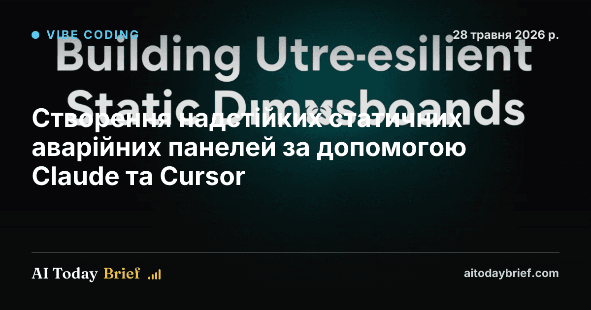 Створення надстійких статичних аварійних панелей за допомогою Claude та Cursor
