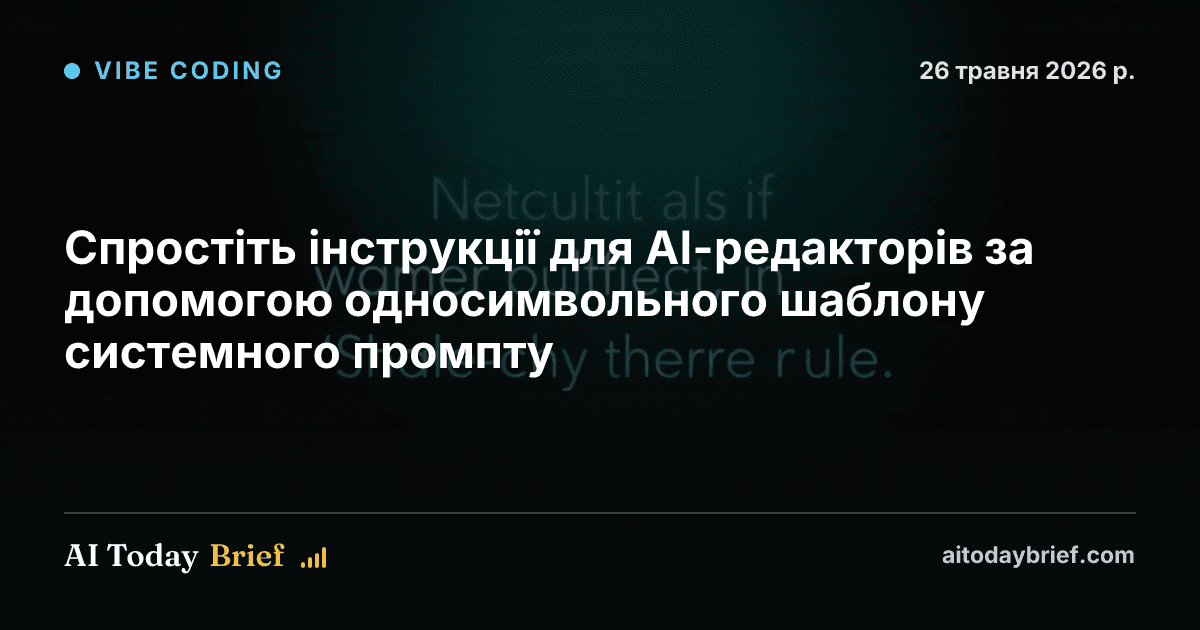 Спростіть інструкції для AI-редакторів за допомогою односимвольного шаблону системного промпту