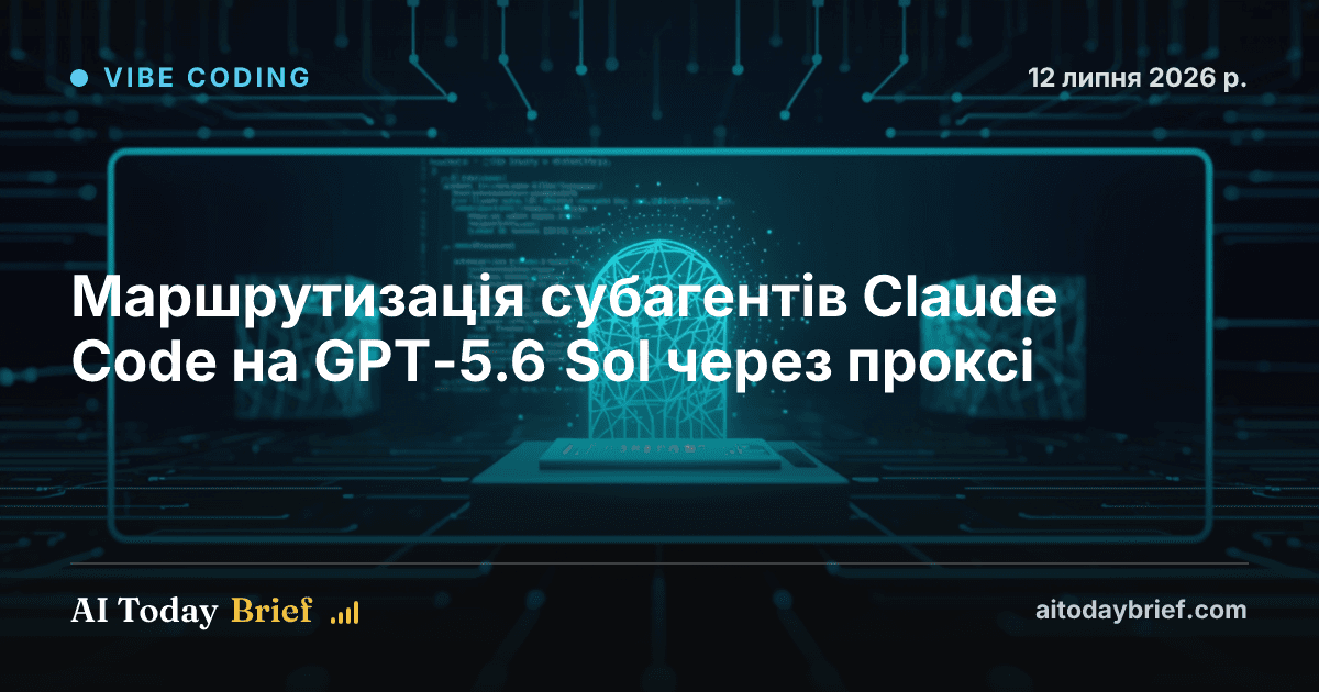 Маршрутизація субагентів Claude Code на GPT-5.6 Sol через проксі