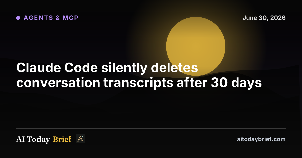 Claude Code silently deletes conversation transcripts after 30 days ...